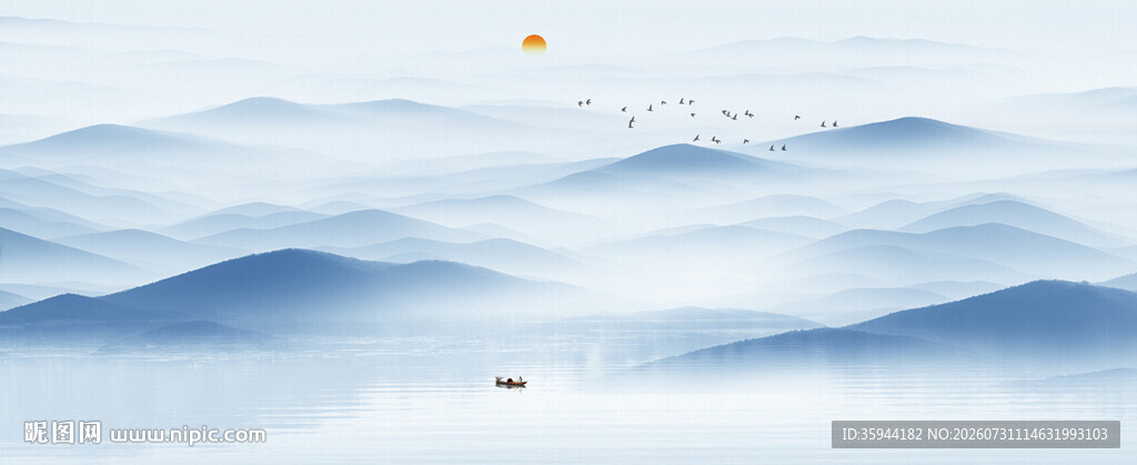 中国风水墨山水画