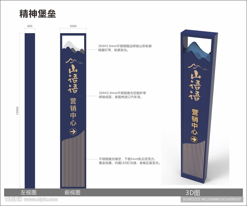 精神堡垒 导视牌 导视系统 