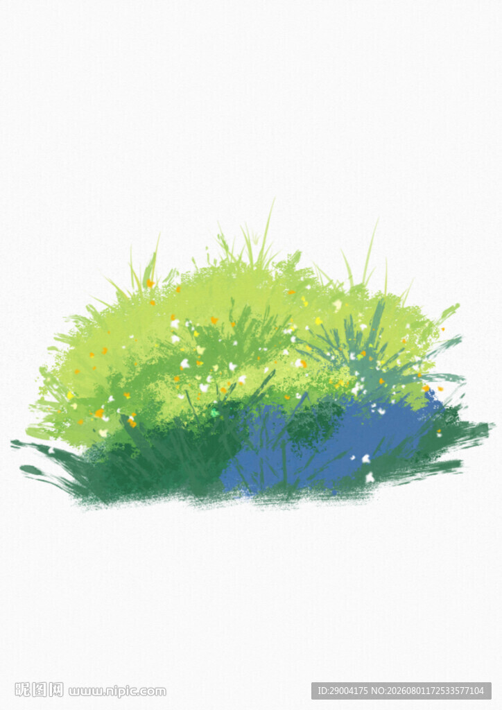 翠绿草丛插画