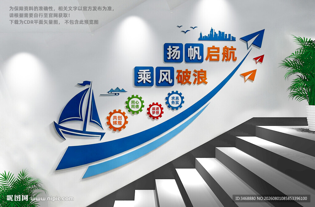 企业楼梯文化墙标语