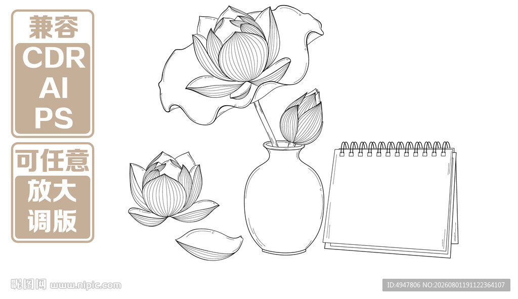 手绘花卉 矢量