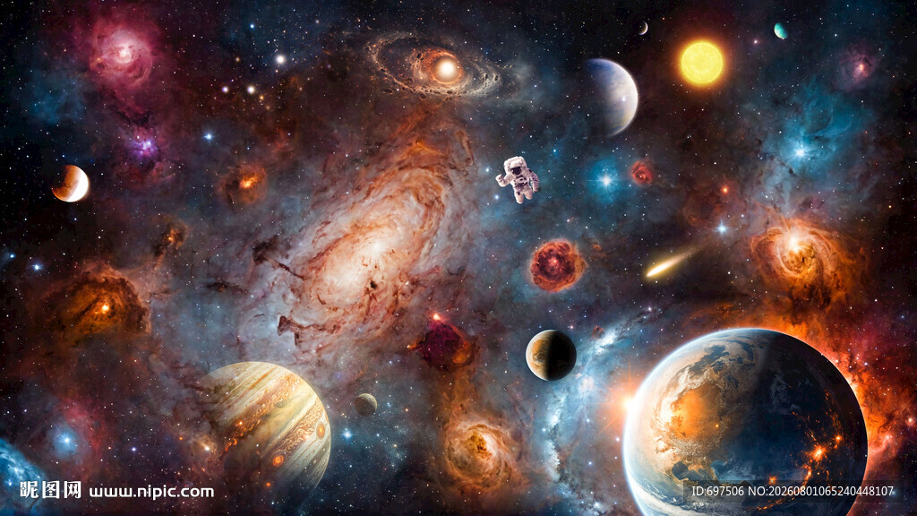 璀璨星河宇宙外太空星球银河背景