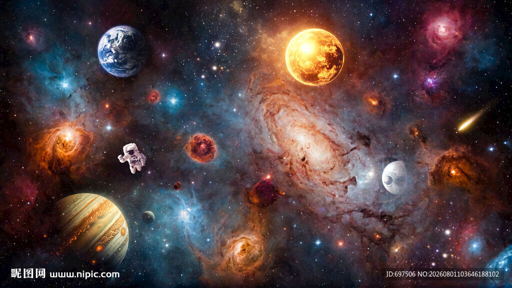 外太空星球宇宙漩涡星云银河背景
