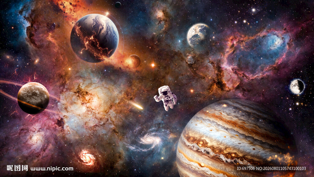 银河星球太阳系宇宙探索太空背景