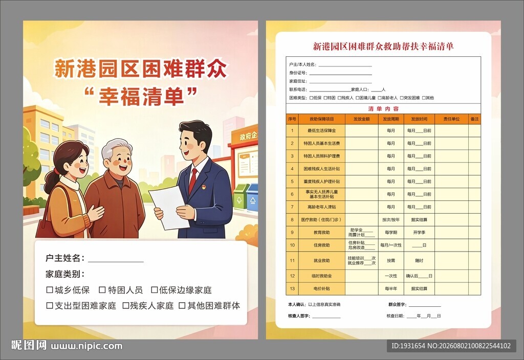  困难群众幸福清单救助帮扶
