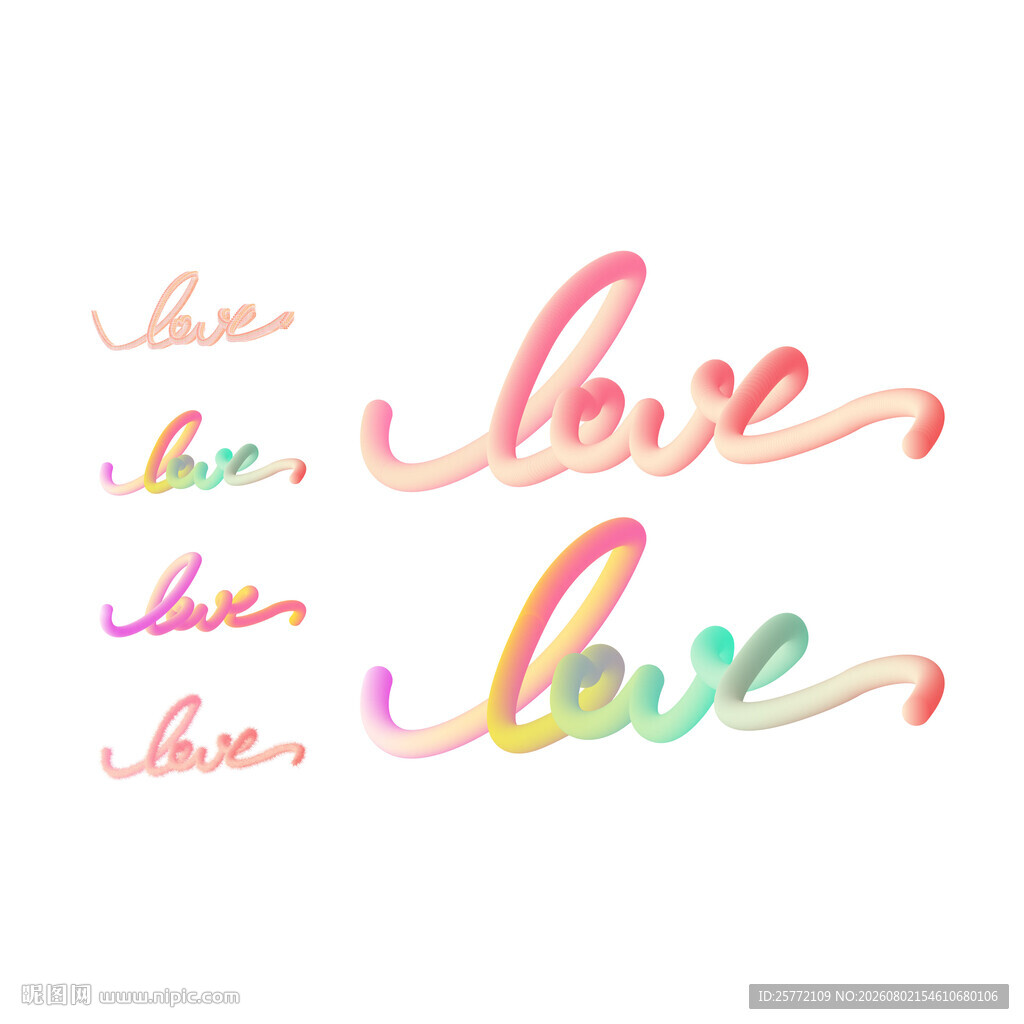 字母love艺术字体设计
