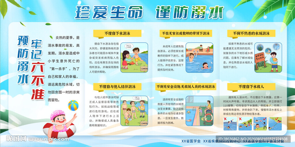 珍爱生命谨防溺水宣传栏