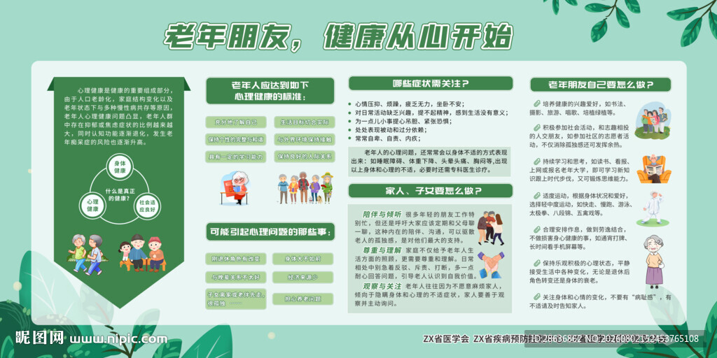 老年人心理健康宣传栏