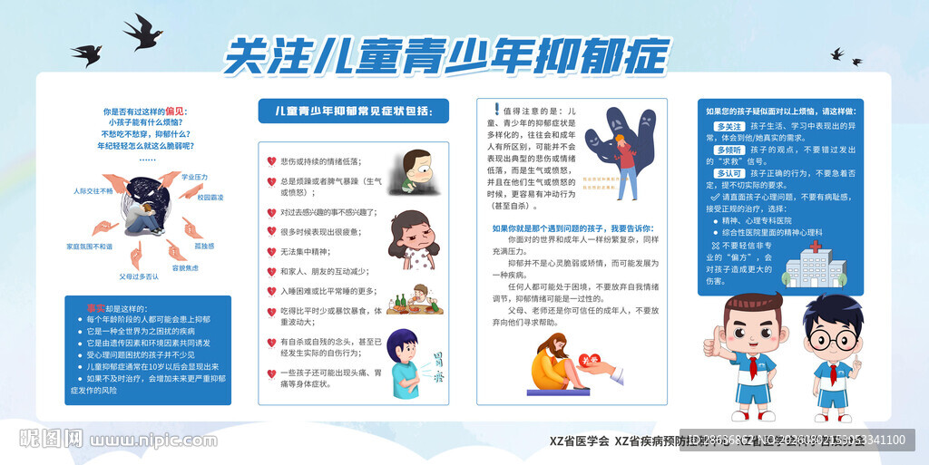 儿童青少年抑郁症宣传栏