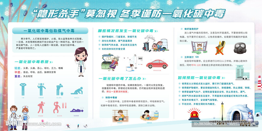 谨防一氧化碳中毒宣传栏