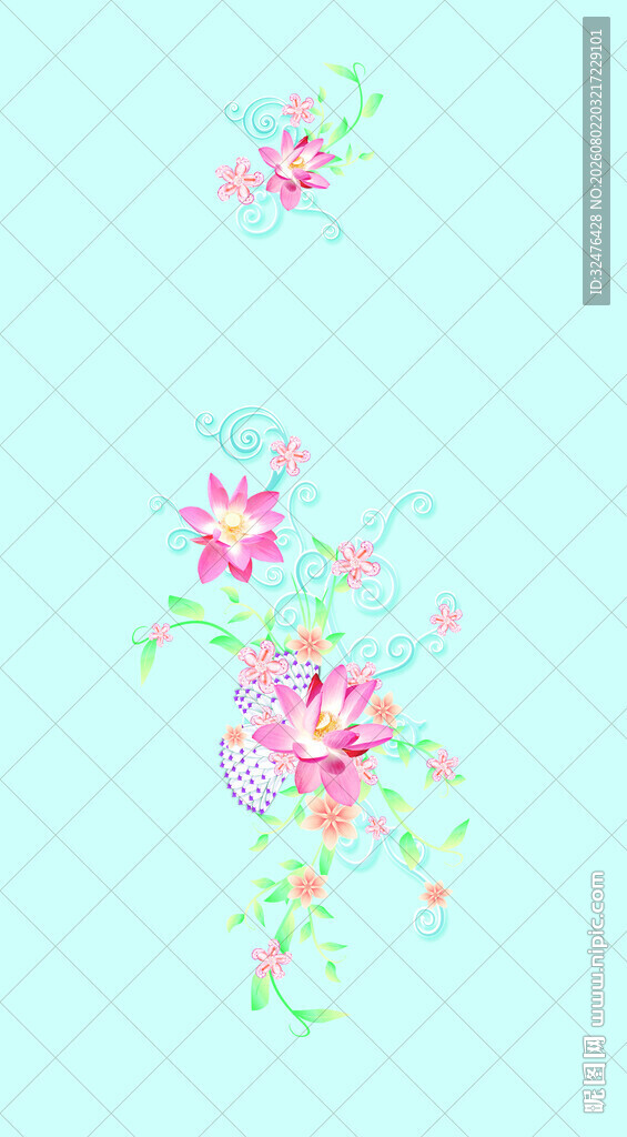 清新花卉图案背景