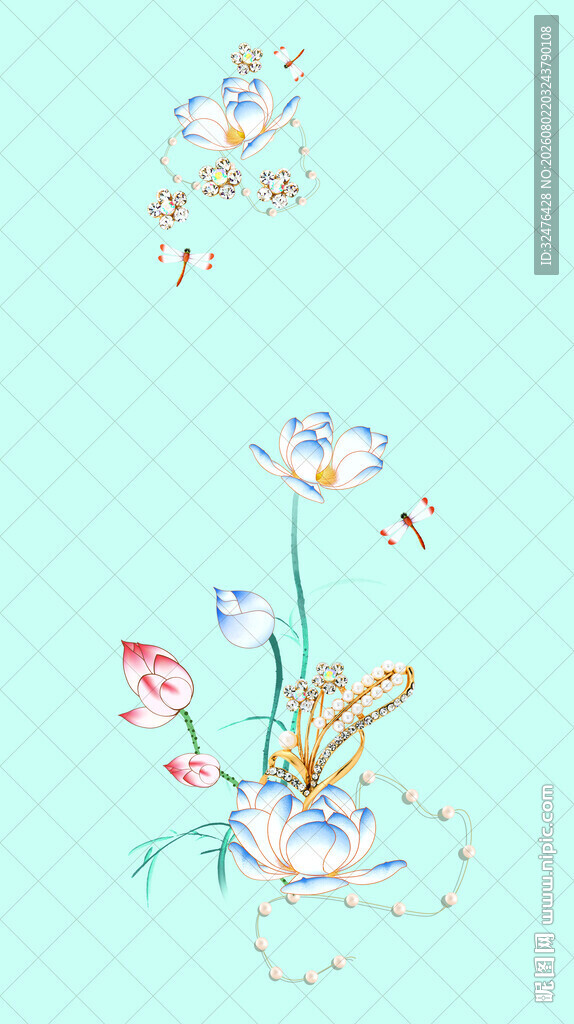 手绘清新花卉插画图案