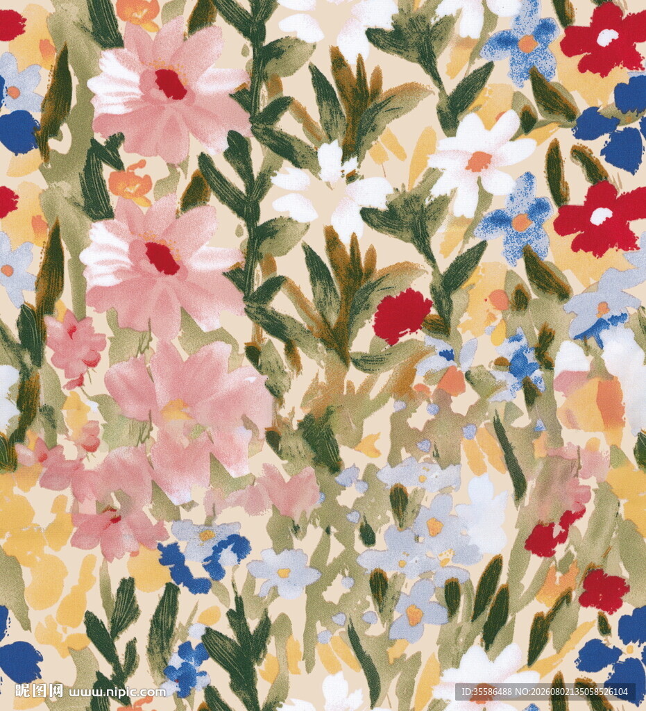 多彩花卉图案背景