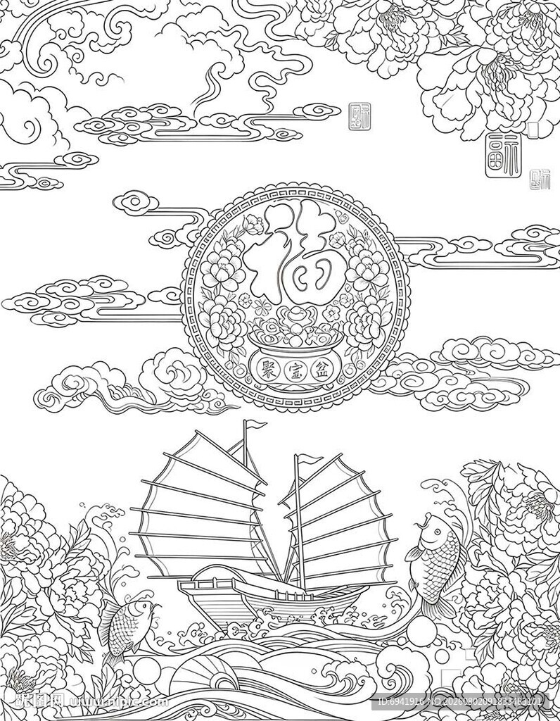 浮雕白描