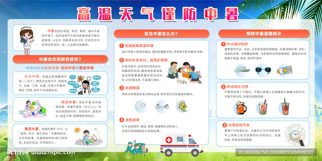 预防中暑宣传栏