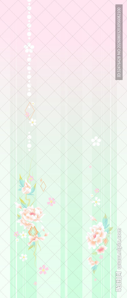 清新花卉渐变背景图