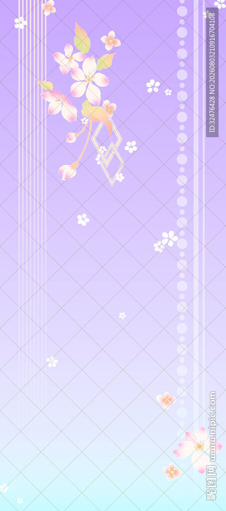 梦幻紫色花朵垂坠汉服