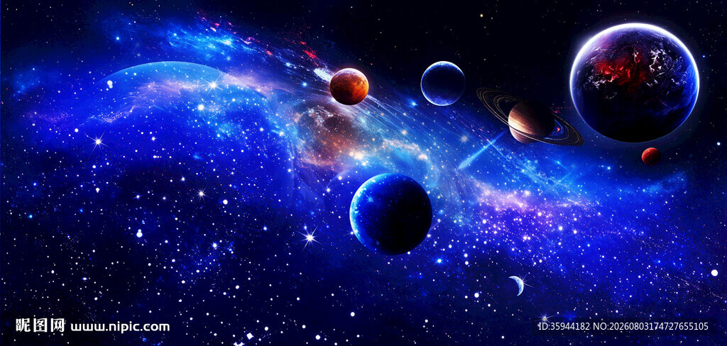 蓝色宇宙星空图