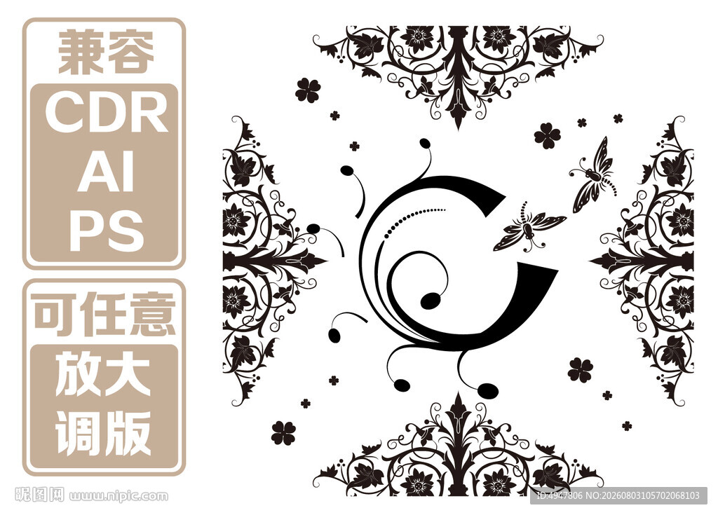 古典花纹装饰 矢量