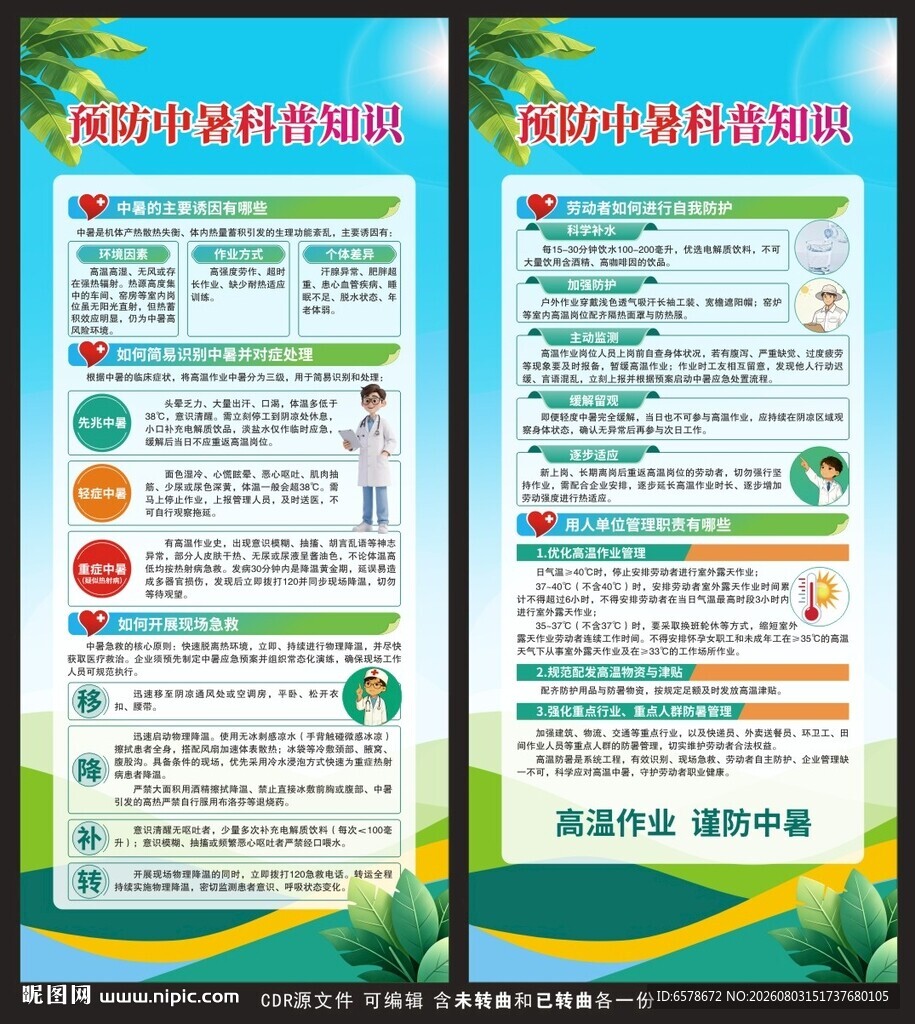 预防中暑展架