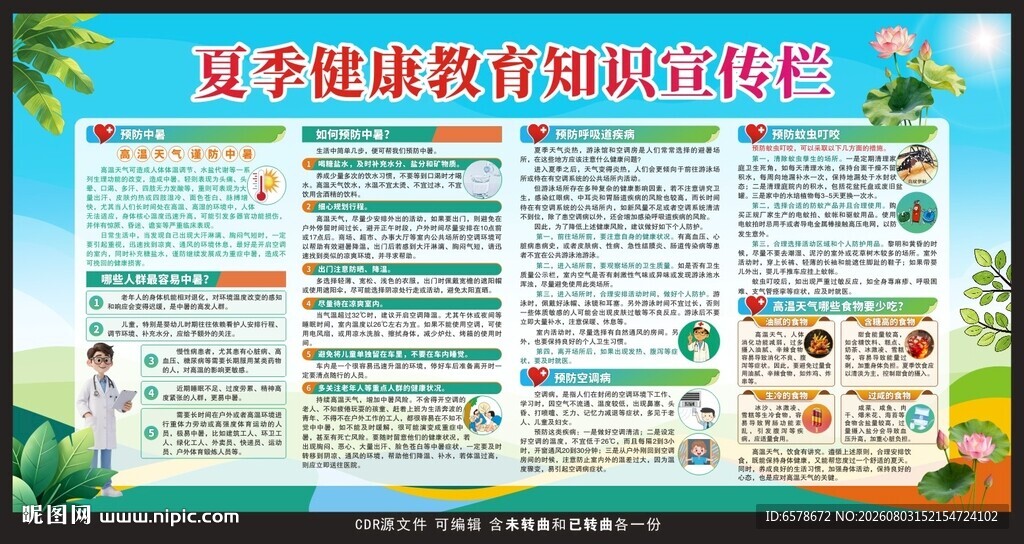 夏季健康教育宣传栏
