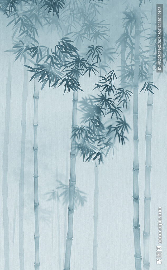灯箱水墨竹子 