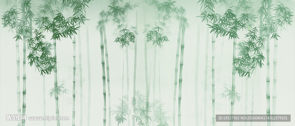 新中式灯箱水墨竹子