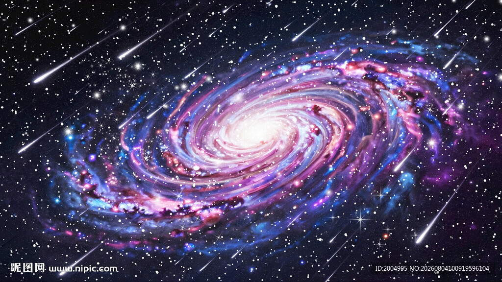 彩色宇宙旋涡流星空