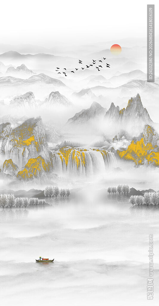 简约意境山水玄关