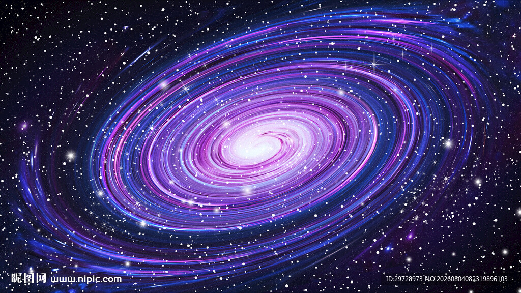蓝紫色宇宙星空旋涡吊顶天花