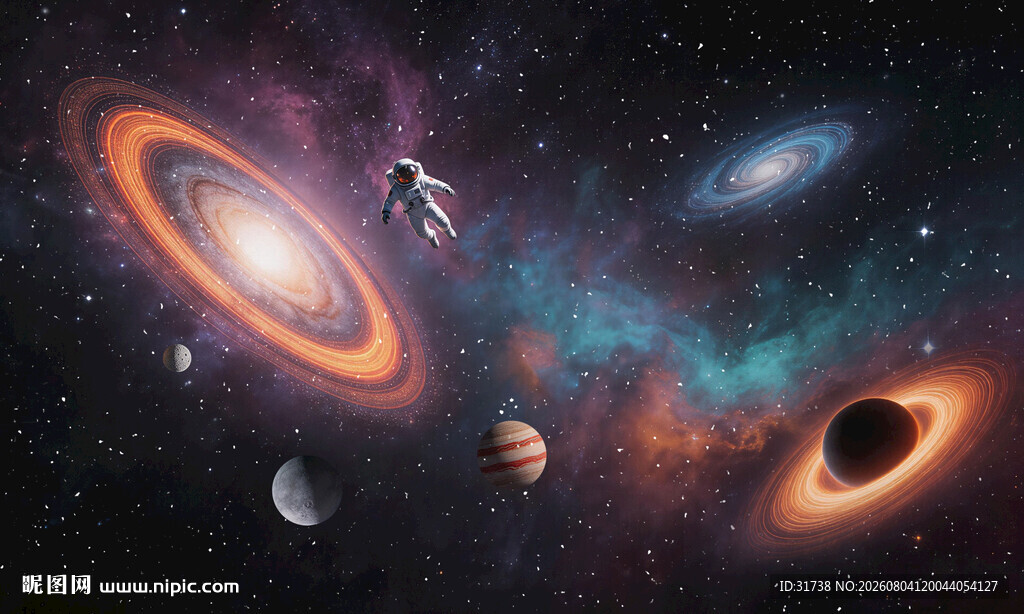 梦幻外太空银河星空宇宙星球背景