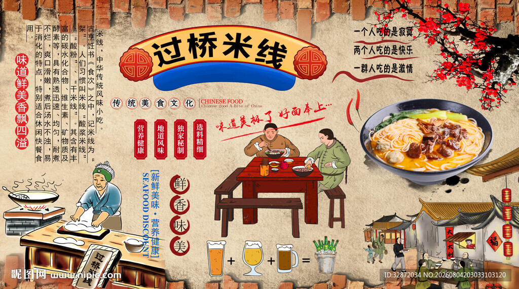 过桥米线背景墙