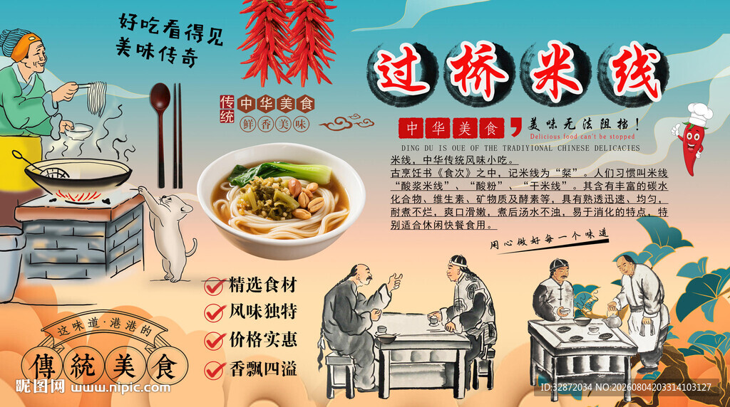 过桥米线背景墙