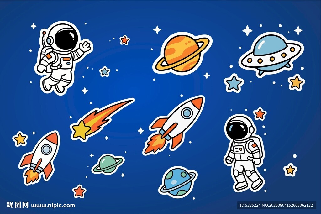 手绘卡通宇宙