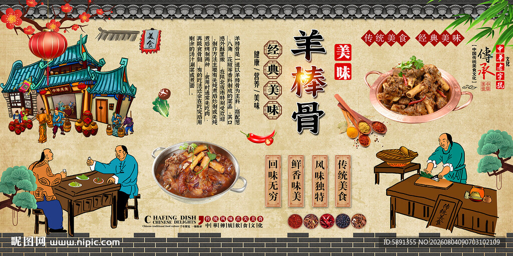 羊棒骨背景墙