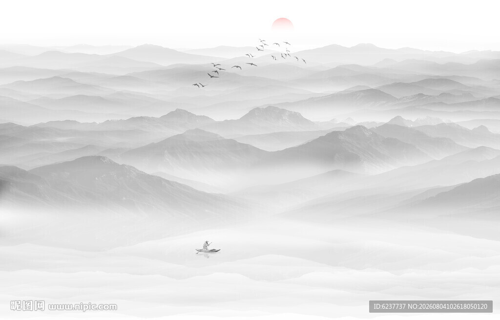 山水水墨画