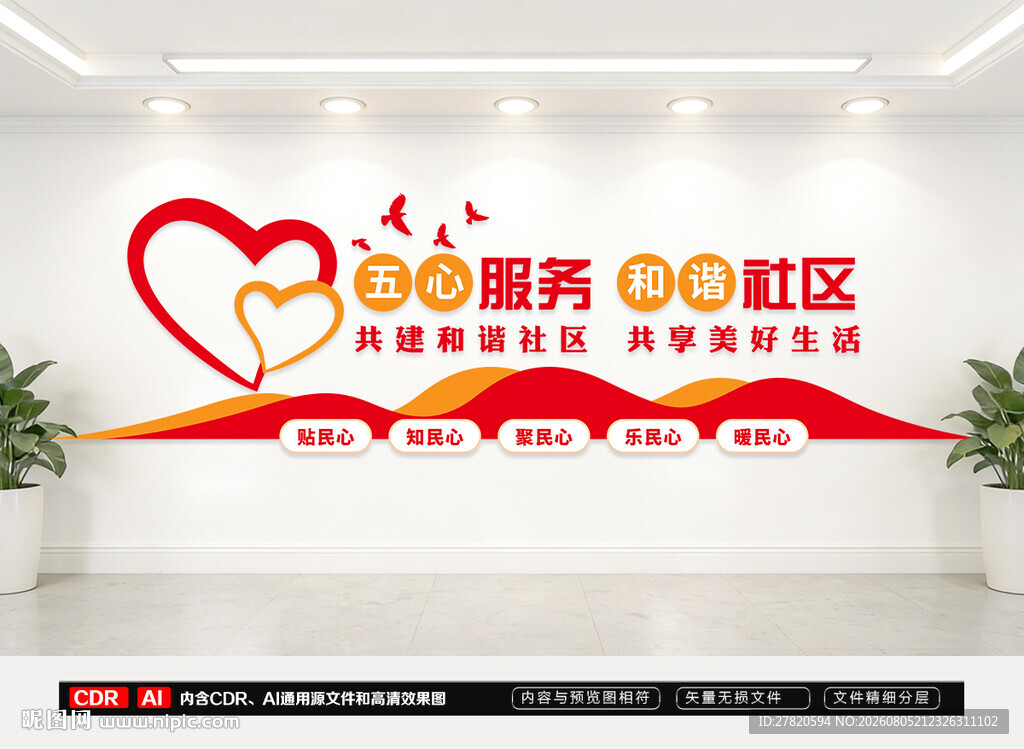 物业五心服务标语文化墙