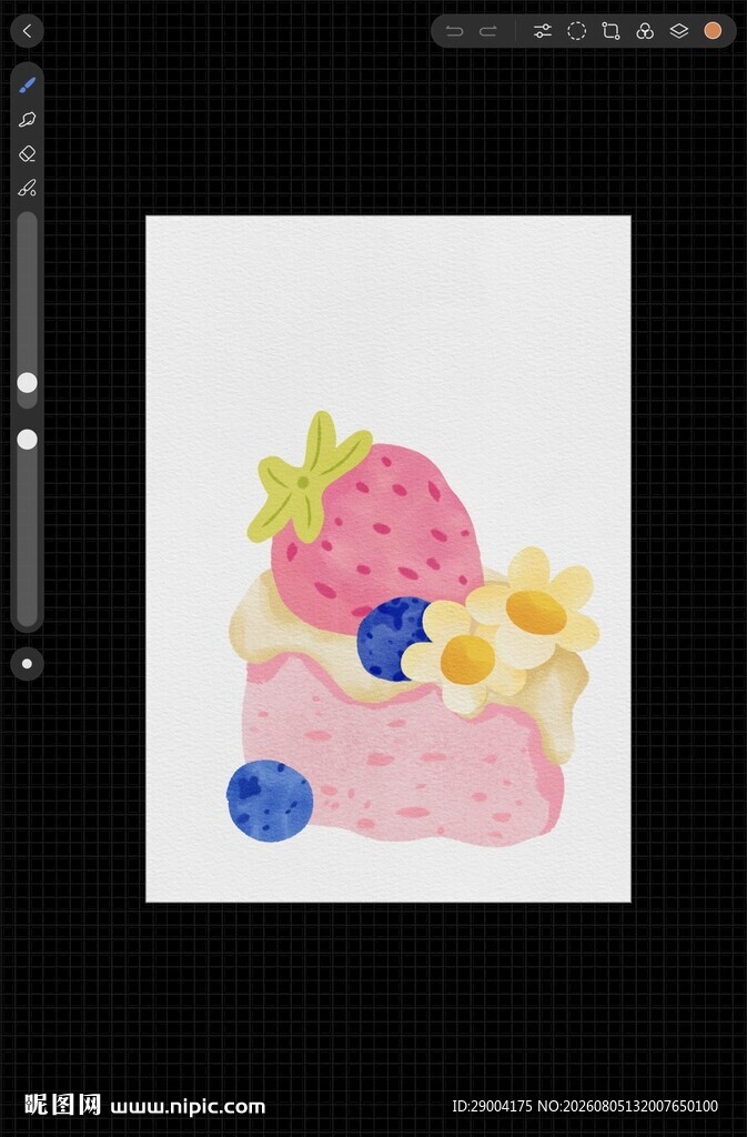 草莓甜点插画