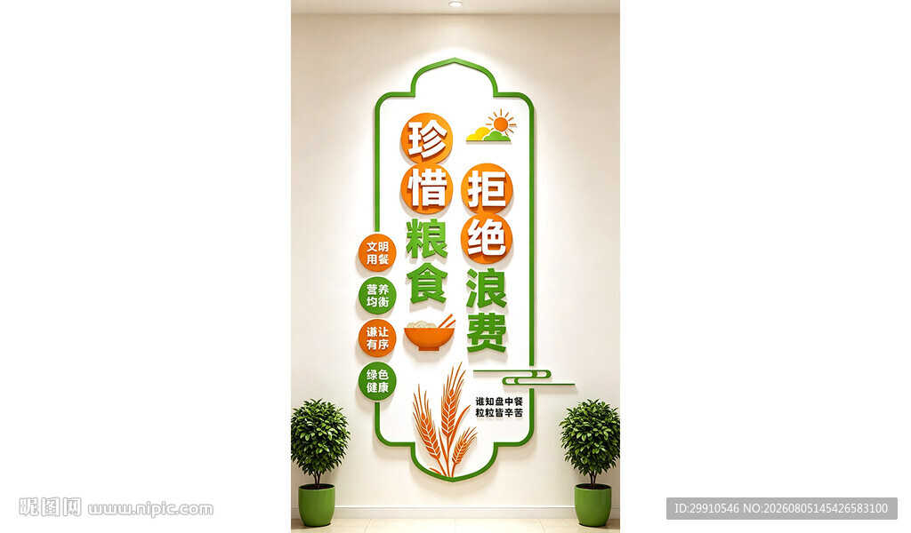 竖版食堂文化墙