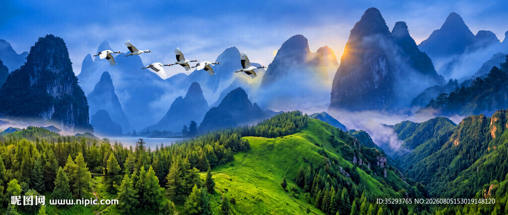 桂林山水风景画