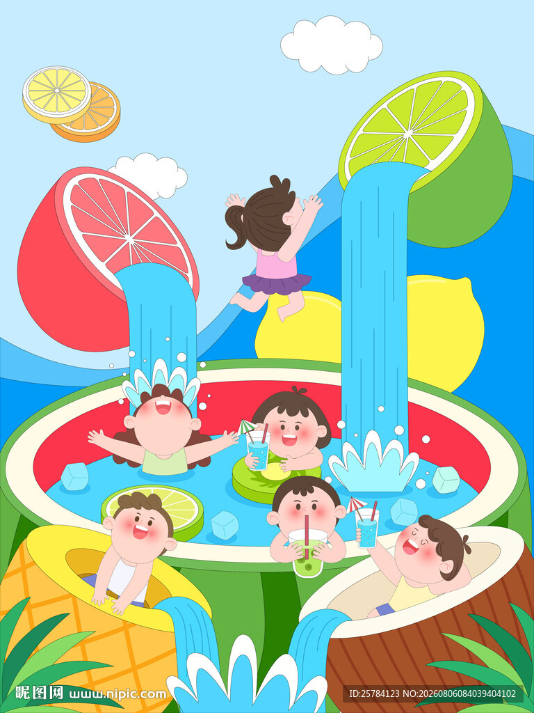 水果派对西瓜柠檬菠萝儿童聚会