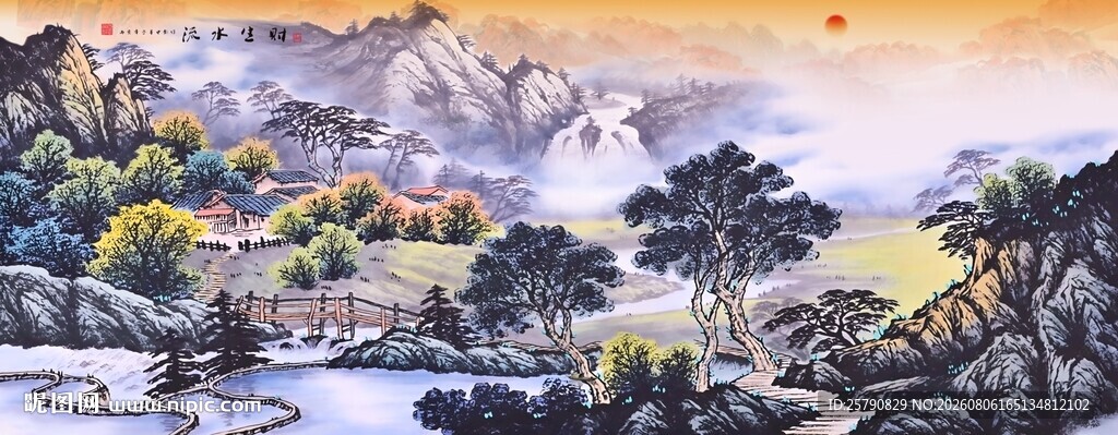 山水国画风景图