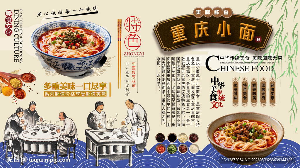 重庆小面背景墙