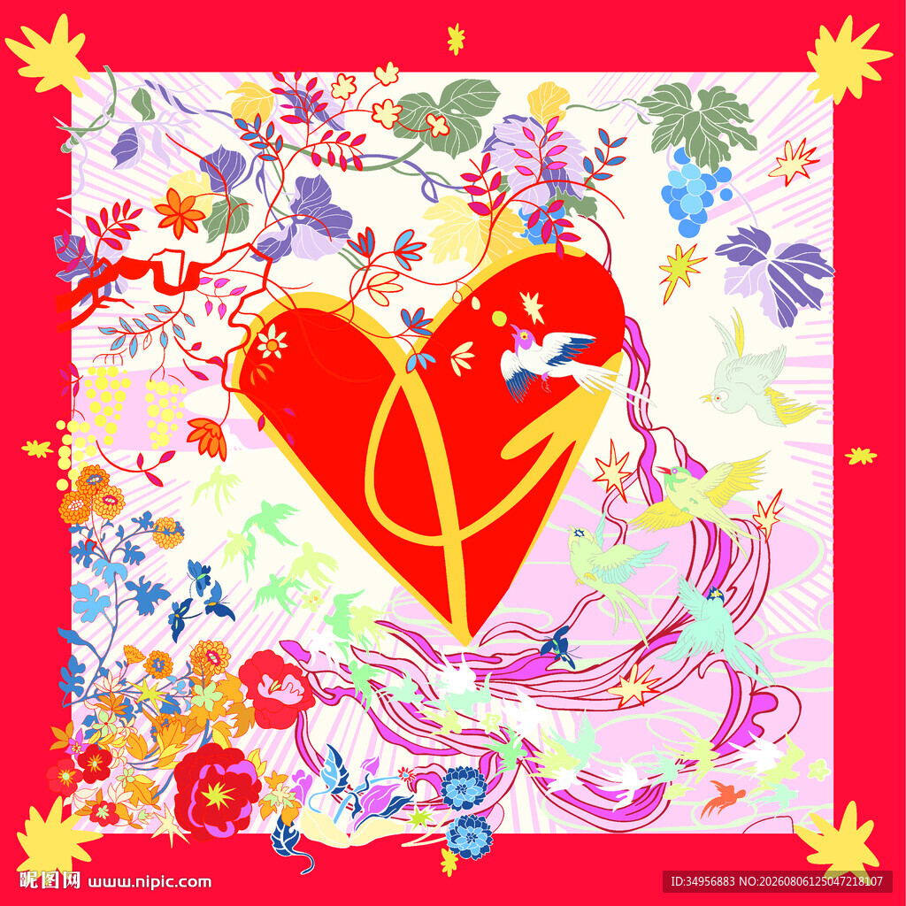 爱心梦幻插画艺术作品