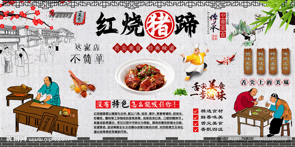 红烧猪蹄背景墙