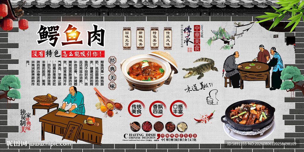 鳄鱼肉背景墙