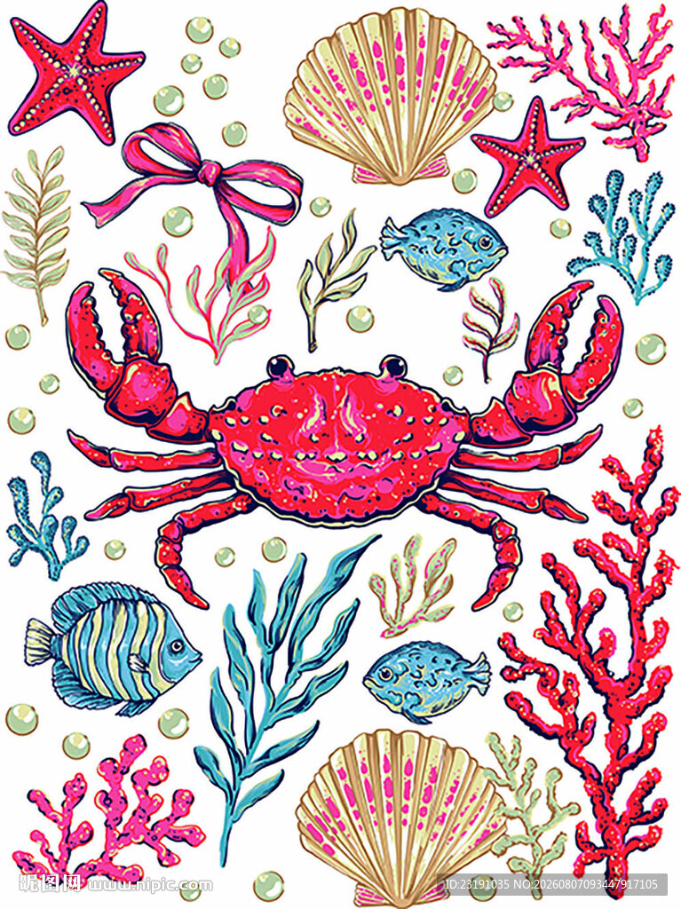 海洋生物插画图案