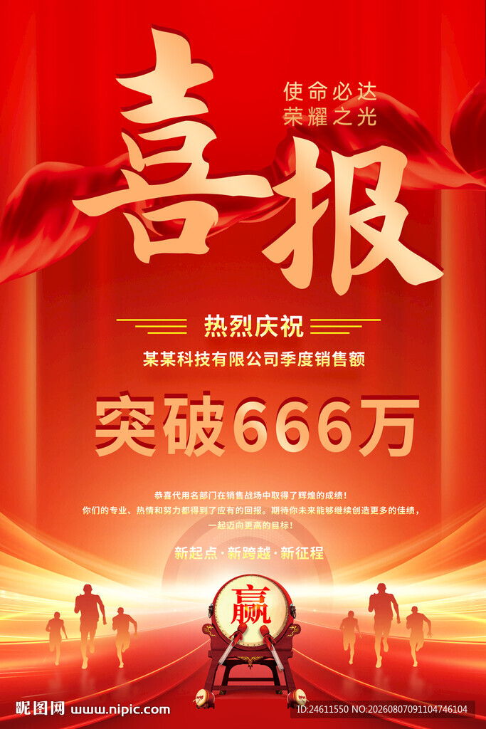 销售喜报海报
