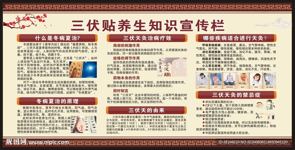 冬病夏治宣传栏
