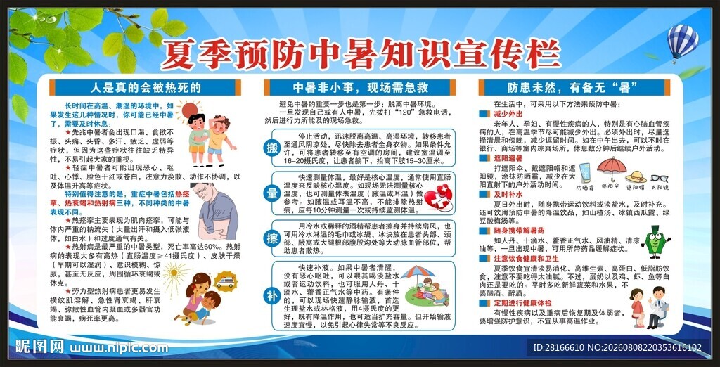 夏季预防中暑知识宣传栏